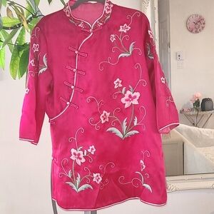 Tunic blouse japeness style satin by embro mill